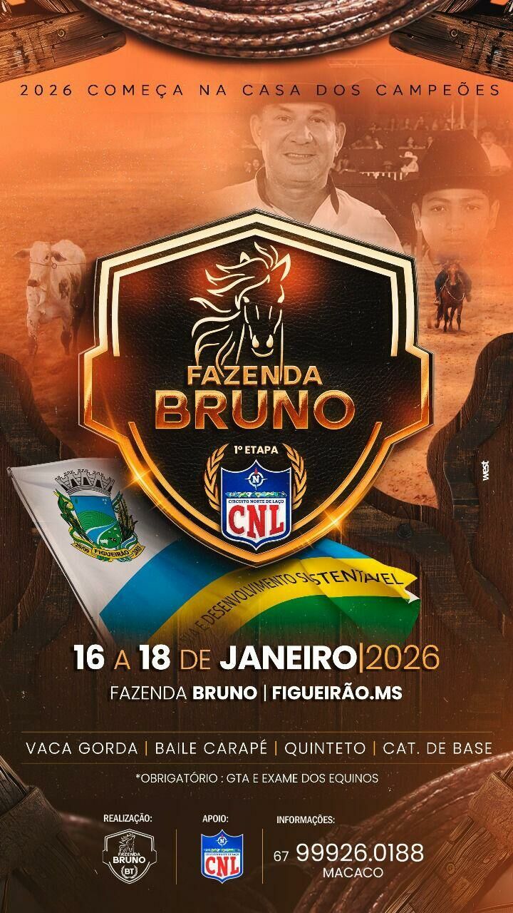 Imagem de compartilhamento para o artigo Circuito Norte de Laço Comprido inicia 2026 na Casa dos Campeões, em Figueirão, com R$ 40 mil em premiação da MS Todo dia